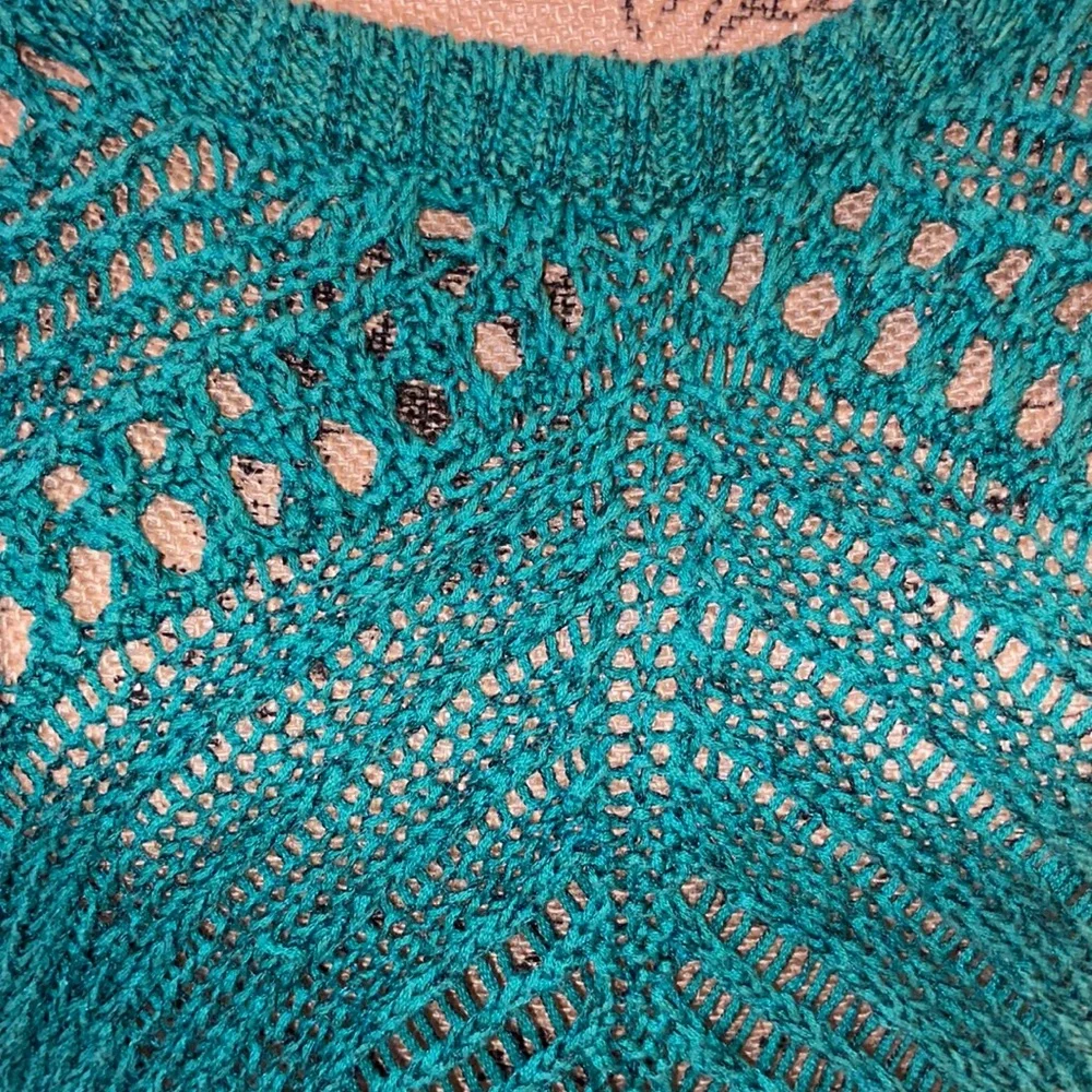 Express Emerald Chunky Open Knit Batwing Sweater XS